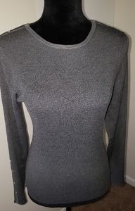 Michael kors Grey Ribbed Knit button detail sleeve